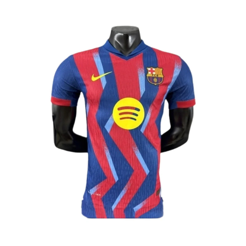 CAMISA VERSÃO PLAYER DO BARCELONA 25/26 VERMELHO E AZUL