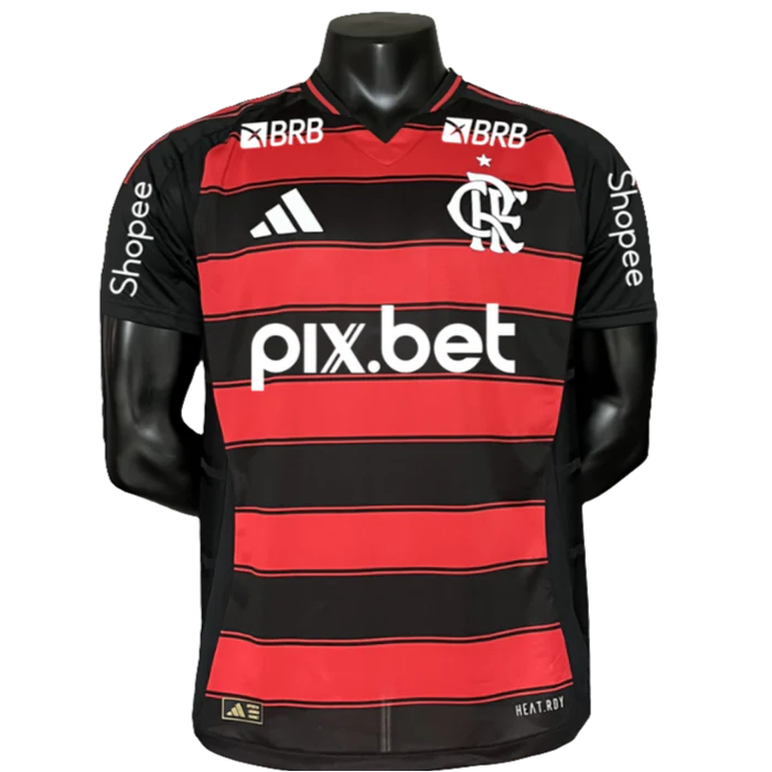 CAMISA VERSÃO PLAYER DO FLAMENGO 25/26 VERMELHO E PRETO
